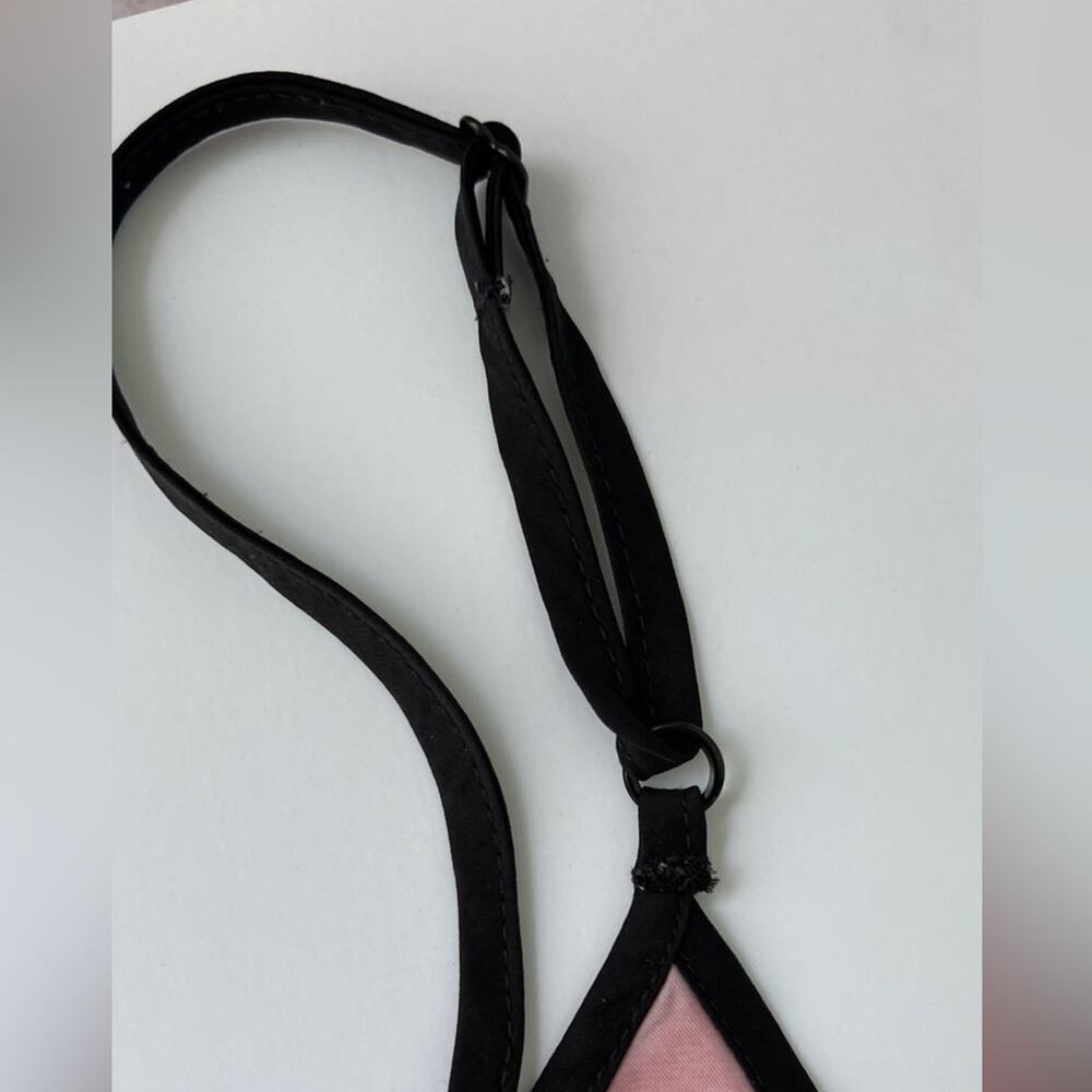 Pink DKNY Tank Open Back Top Black Contrast and Adjustable Spaghetti Straps S Sz - Picture 5 of 10